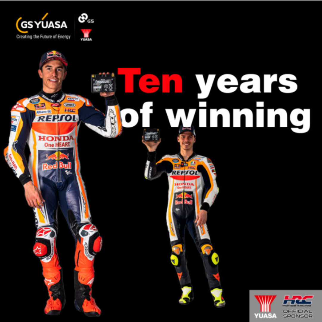 10 років перемоги: GS YUASA досягає віхи у партнерстві з командою HRC Repsol Honda у MotoGP™